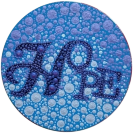 Dotted coaster in shades of purple and blue